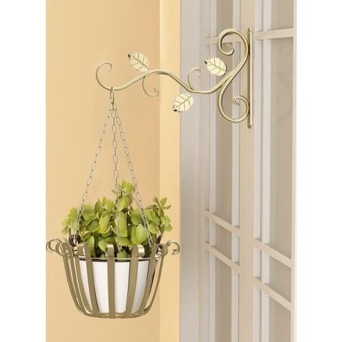 Simple Flower Pot Holder Decoration Wall-Mounted Hook Flower Pot Rack Wall Mounted Iron Plant Bracket for Home Decor