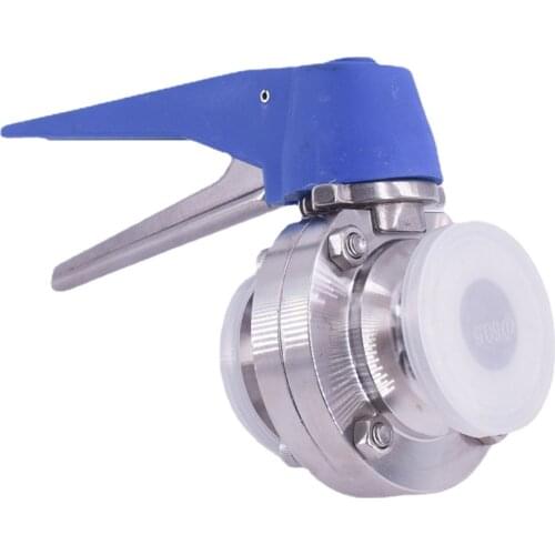 19 25 32 38 45 51mm Pipe OD x 1.5" 2" Tri Clamp Sanitary Butterfly Squeeze Trigger Flow Control Valve SUS 304 Stainless Brewing