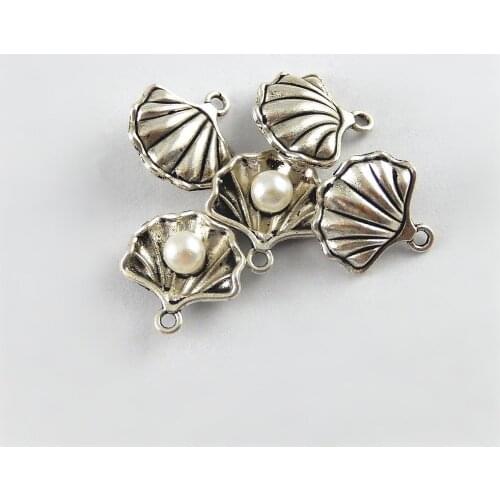 DIY Antiqued Pearl in Shell Conch Charms Pendants for Jewelry Making small pendant for Necklace bracelet