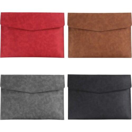 Leather Document Bag Hand File Package Multi Purpose Usage Minimalist Style