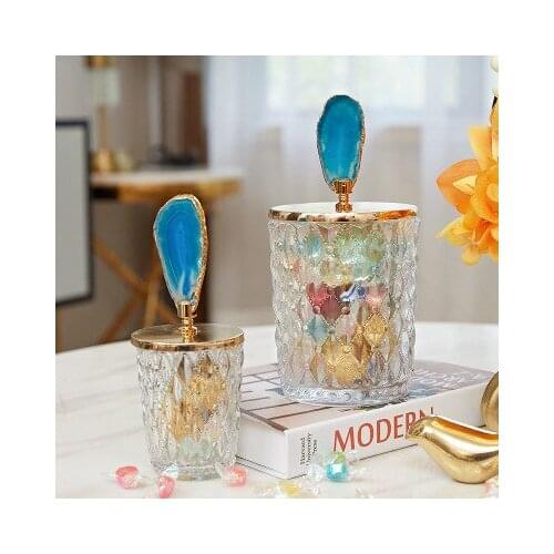 Nordic Modern Glass Storage Jar with Lid Jewelry Cosmetic Seal Grain Dispenser Coffee Table Snacks Candy Jars Home Decoration