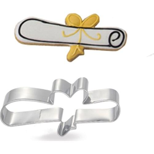 Graduation Diploma Metal Cookie Cutters Cookware Baking Biscuit Bread Mold pastry Fondant Cake Decorating Tools