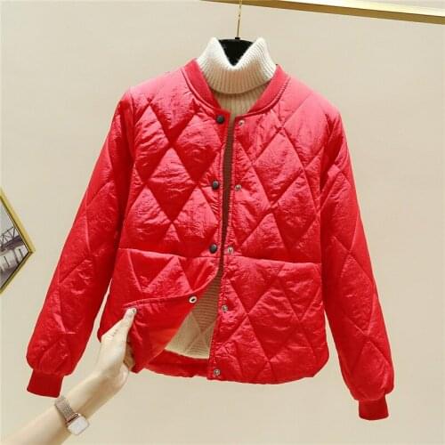 Plus Size 3XL Parka Women Thin Coat Korean Short Down Cotton-Padded Jacket 2021 Spring Autumn New Outerwear Female Clothes G1415