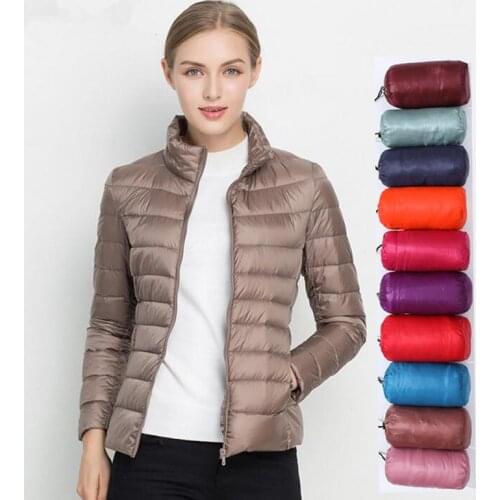 Women Winter Coat 2020 New Ultra Light White Duck Down Jacket Slim Women Winter Puffer Jacket Portable Windproof Down Coat 5XL