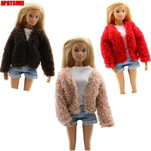 Winter Fur Coat For Barbie Doll Clothes Fashion Outfits Dollhouse 1/6 BJD Dolls Accessories DIY Toys For Children Collection