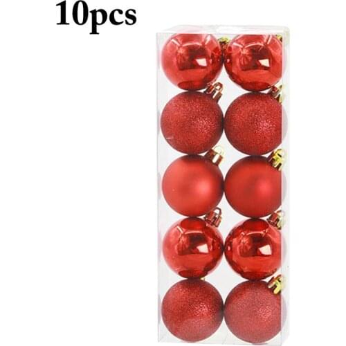 10Pcs Creative Christmas Ball Glitter Matte Shiny Ball Ornament Xmas Tree Decoration Party Supplies DIY Decor Accessories
