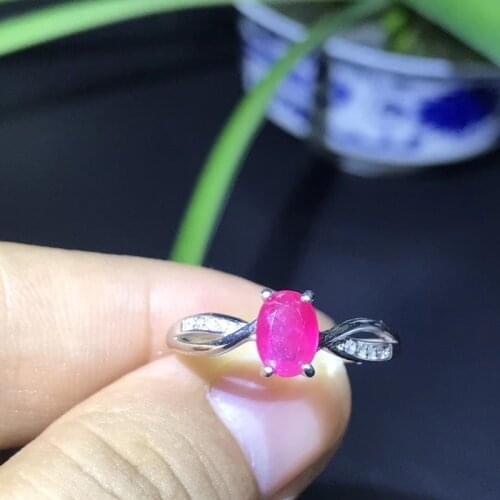 100% 925 Sterling Silver Round Cut Ruby Diamond Rings for Women Engagement Ring Wedding Bands Gift