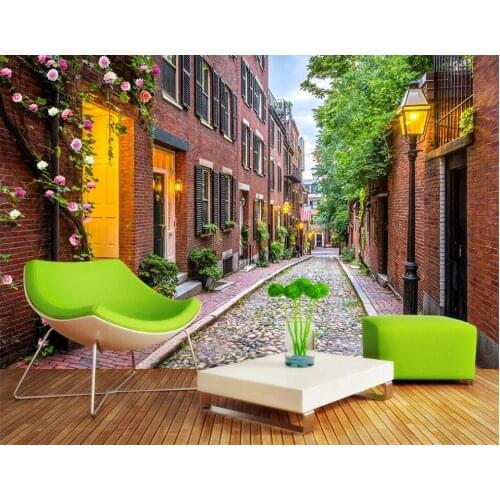 Custom photo 3d wallpaper on a wall European city town street view tv background living room home decor wallpaper for walls 3 d