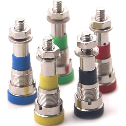 5PCS 4mm 24A Top Nut Panel Pure Copper Nickel Plated Binding Post Banana Socket Connector