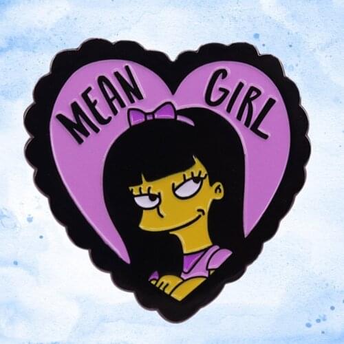 Barts Girlfriend Jessica LoveJoy Mean Girl Enamel Pin Funny Brooch Cartoon TV Movie Metal Badge Gift For Sister Friend