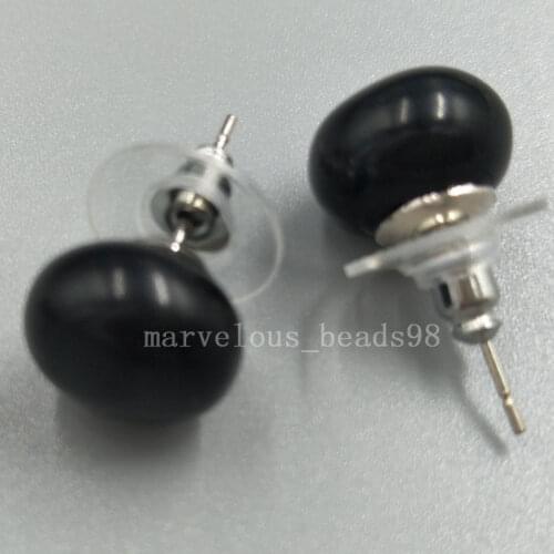 Free shipping Fashion Jewelry Black Carnelian Art Women Men Stud Earrings MC5219