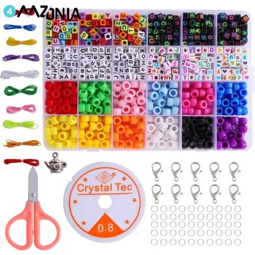 24 Grid 6mm Acrylic Beads Letter Beads Diy Paint Glass Color Rice Beads Bracelet Beaded Material Set Accessories Wholesale