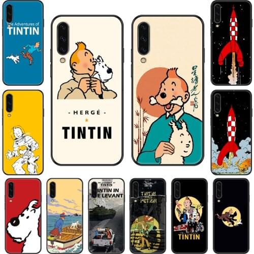 Cartoons The Adventures of Tintins Phone case For Samsung Galaxy A 3 5 8 9 10 20 30 40 50 70 E S Plus 2016 2017 2018 2019 black