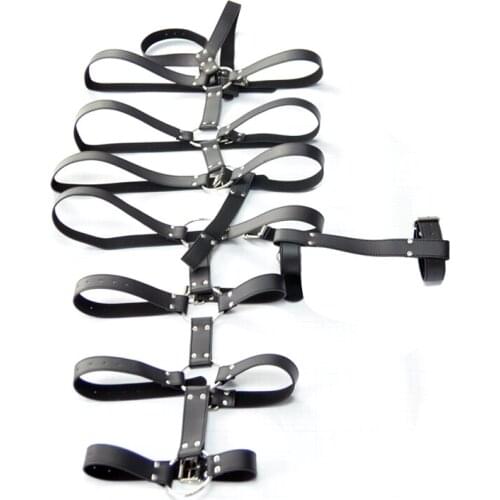 For Couple Sex Game Queen Sex Training Leather Body Hands Legs Restraints Strap Sex Toy BD014