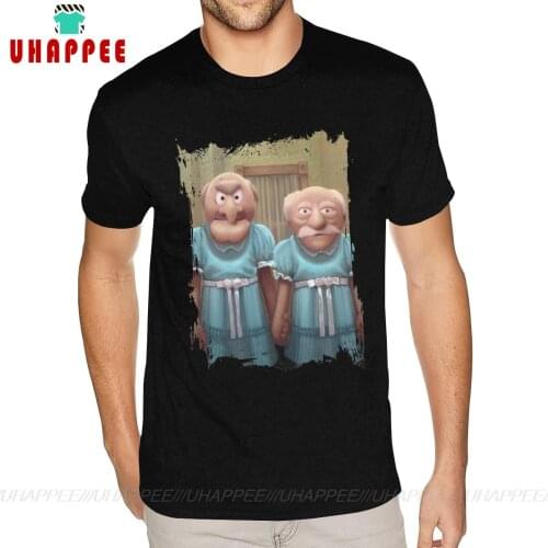 Harajuku Muppet Maniac - Statler Waldorf As The Grady Twins T-Shirts Men Short Sleeve Premium Cotton Black O Neck Shirt