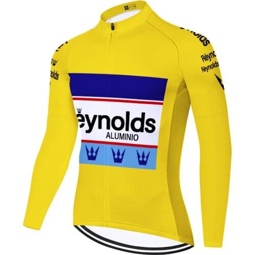 Pro team Reynolds retro jersey men summer spring Bike Clothing Bicycle long sleeve quick dry equipamento ciclismo homem