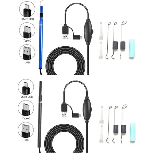 Ear Wax Removal Tool,USB Otoscope-Ear Scope Camera,5.5mm Waterproof Digital Endoscope with Earwax Cleaning Tool and 6 Ad