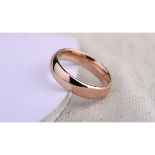 Fashion High Polished Mirror 1 Rose Gold for Men And Women 6mm Wide wedding Ring Enviromental Anti Allergies USA SIZE
