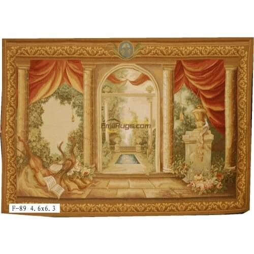 Fine Chinese Hand-woven Aubusson Fashionable Household Decorates Circular Square Tapestry The Great Wave