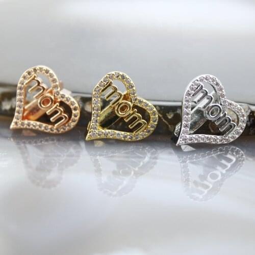 15*15mm 20pcs/lot High quality cz pendant, heart cubic zircon charm jewelry, exquisite bracelet/necklace accessories