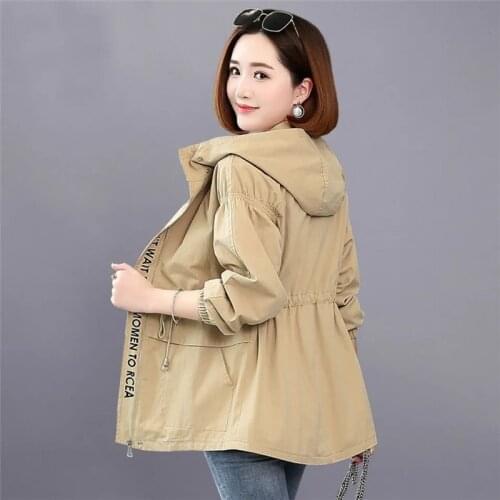 2021 New Autumn Women Jacket Long Sleeve Casual Basic Coat Pocket Zipper Hooded Jackert Windbreaker Outwear Female Plus Size
