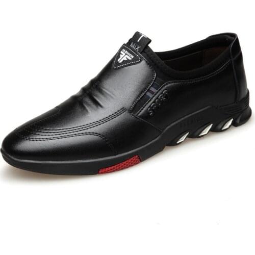 Leather Shoes Mens Genuine leather Shoes 2021 Fashion Mens Business Loafers Soft-Soled Non-Slip Breathable All-Match Footwear