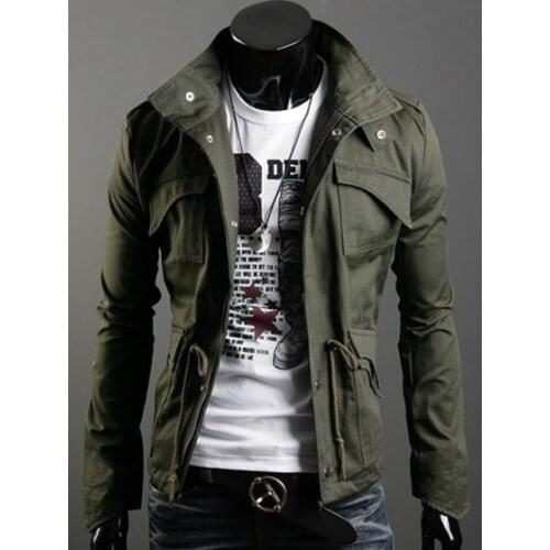 TANG 2019 New Slim Sexy Top Designed Mens Jacket Coat Turn Down Collar Jaqueta Black Army Green Gray England Style Dropshipping