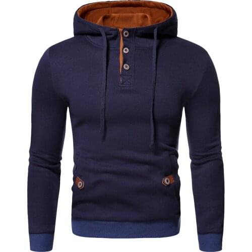 Mens Hooded Sweatshirt Long Sleeve Fleece Pullover Hoodies with Pockets Casual Sports Tops for Spring/Fall/Winter