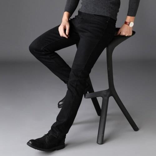 Mens Classic Black Jeans Homme Pantalones Hombre mans Soft Biker Masculino Denim Overalls Pants Casual comfortable trousers