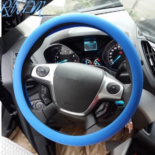 Soft Silicone Steering Wheel Cover Skidproof Odorless Eco Friendly For Skoda Octavia A2 A5 A7 Fabia Rapid Superb Yeti Roomster