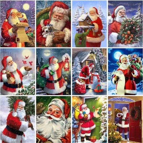 5D DIY Diamond Painting Kits Santa Claus Full Square Drill Diamond Embroidery Cartoon Rhinestone Art Christmas Decoration
