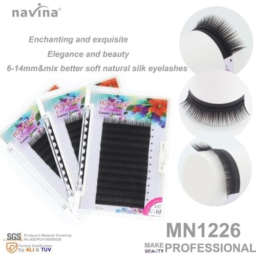 Navina False mink eyelashes of makeup, natural look and feel, curl CD, thickness 0.07-0.15mm, length 6-14mm
