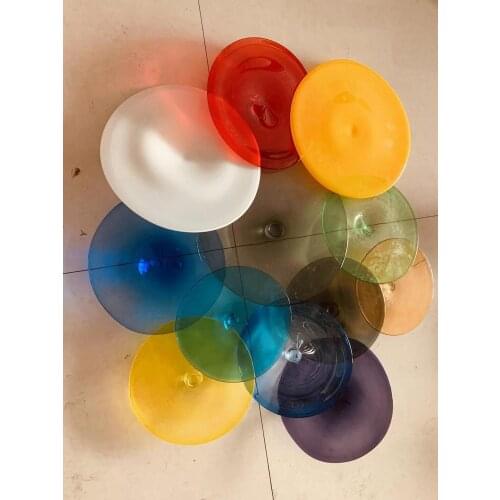 Wall Decoration Blown Glass Plates Chihuly Style Multicolor Murano Glass Hanging Plates Wall Art