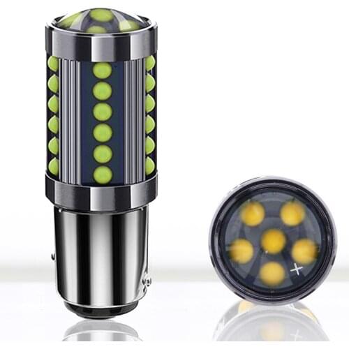 Newest P21/5W 1157 LED BAY15D Super Bright 36 Mini Cob Chips DRL Reverse Lamp Turn Signal Tail Parking Brake White DC12V Yellow