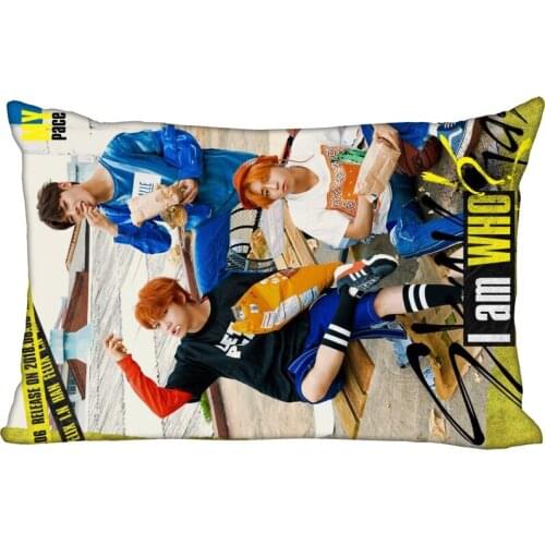 New Custom Stray Kids Pillowcase Satin Fabric Pillow Cover Rectangle Zipper Pillow Cases Home Office Wedding Decorative 10-10