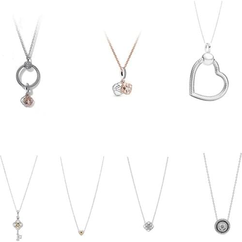 Real Infinite Knot Sliding 925 Sterling Silver Pan Necklace for Fashion Charm Charm DIY Jewelry