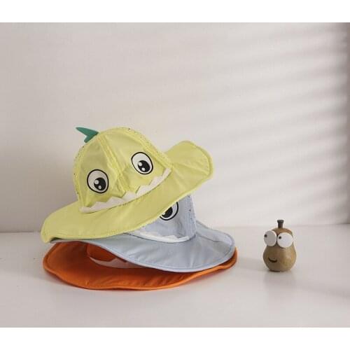 Baby Summer Accessories Fall Newborn Baby Boy Girl Infant Solid Cartoon Bucket Beach Outdoor Sun Hat Toddler Alien Spaceship Hat
