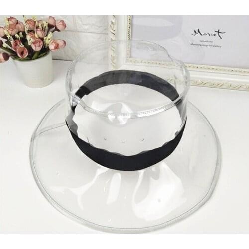 New women trend Solid white PVC plastic floppy bucket hat Lady Large brim Fisherman hat Outdoor water proof Panama caps Gorros