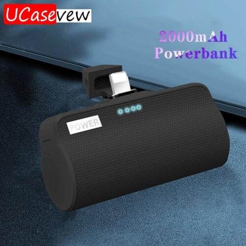 Mini Portable Power Bank For iPhone Samsung Xiaomi Huawei USB Type C Travel Chargers 2000mAh External Battery Fast Charging