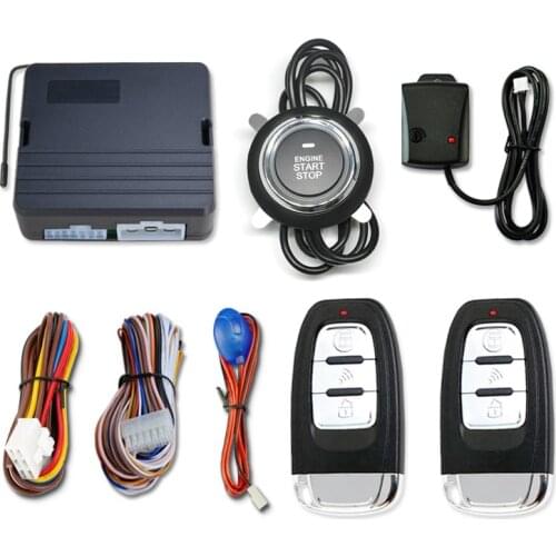 Engine Keyless Start Remote Control Button Push Start Stop Car Alarm With Autostart System Central Locking Door Smart Auto