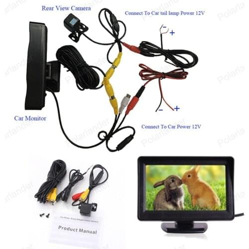 Sale! 4.3 Inch TFT LCD Color Display Screen Car Rear View Monitor + 4 LED backlight display Rear view Reversing Camera