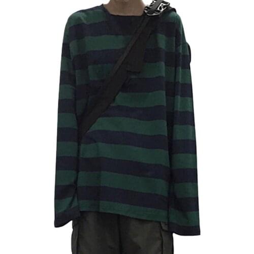 Streetwear Simple Round Neck Male Shirt Loose Autumn Shirt Long Sleeve for Daily Wear