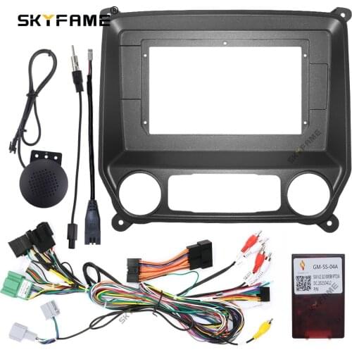 SKYFAME Car Frame Cable CANBUS For Chevrolet Silverado For GMC Sierra 2014-2018 Android Big Screen Dash Panel Frame Fascia