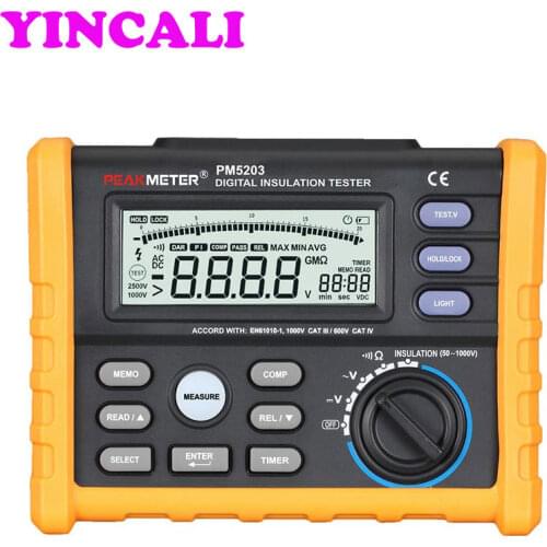 Good Quality Insulation Resistance Tester MS5203 Digital Insulation Tester 1000V megger meter 0.01~10G Ohm with Multimeter
