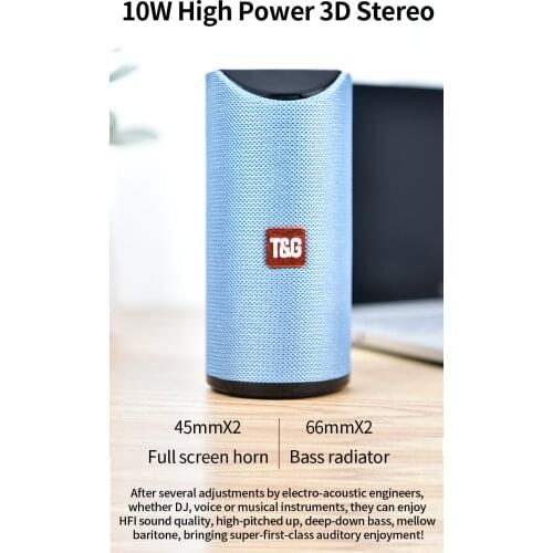 TG113 High Quality Portable Wireless Bluetooth Speaker Mini Column 3D 10W Stereo Music Surround Support AUX TF Card Box