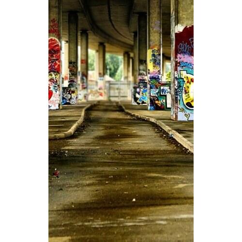 VinylBDS Wedding Long Corridor Photo Background Street Bridge Pillars Photography Backdrops Graffiti Custom Backdrop 3417 LK