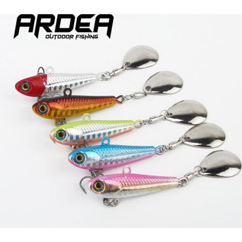 1Pcs Rotating Mini Metal Laser VIB Vibration Jigging Fishing Lure Skirt Slow Jig Crankbait Sequins Trout Spoon Winter Ice Bait