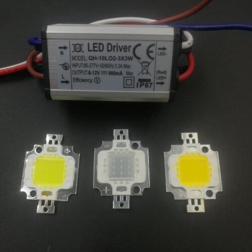 10W LED Integrated High power LED Chip10W White/Red/Yellow/Blue/Green/Warm white +2-3x3w driver