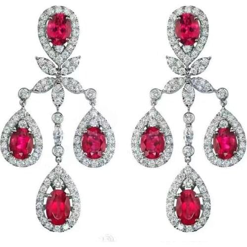 YAN MEI 2017 Hot AAA Cubic Zircon Plant Stud Earrings 3 Colors Waterdrop Earring brincos For Women GLE6489