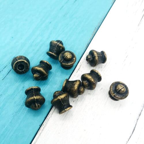 10x Mini Cabinet Box Handles Pulls Vintage Wooden Jewelry Box Pull Knobs Door Furniture Hardware Bronze Tone Handle Cabinet Pull